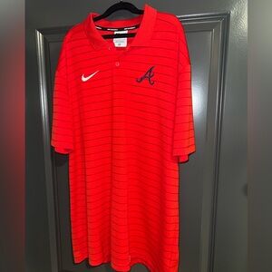 Atlanta braves Nike Red Performance Polo Shirt